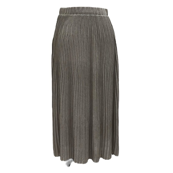Falconeri Made in Italy Knit Pleated Midi Skirt Pale Gray Silver XS -Small - Picture 1 of 13